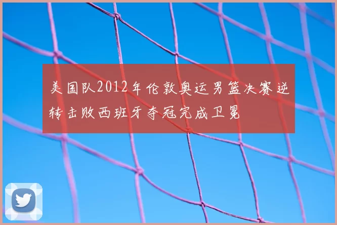 美国队2012年伦敦奥运男篮决赛逆转击败西班牙夺冠完成卫冕